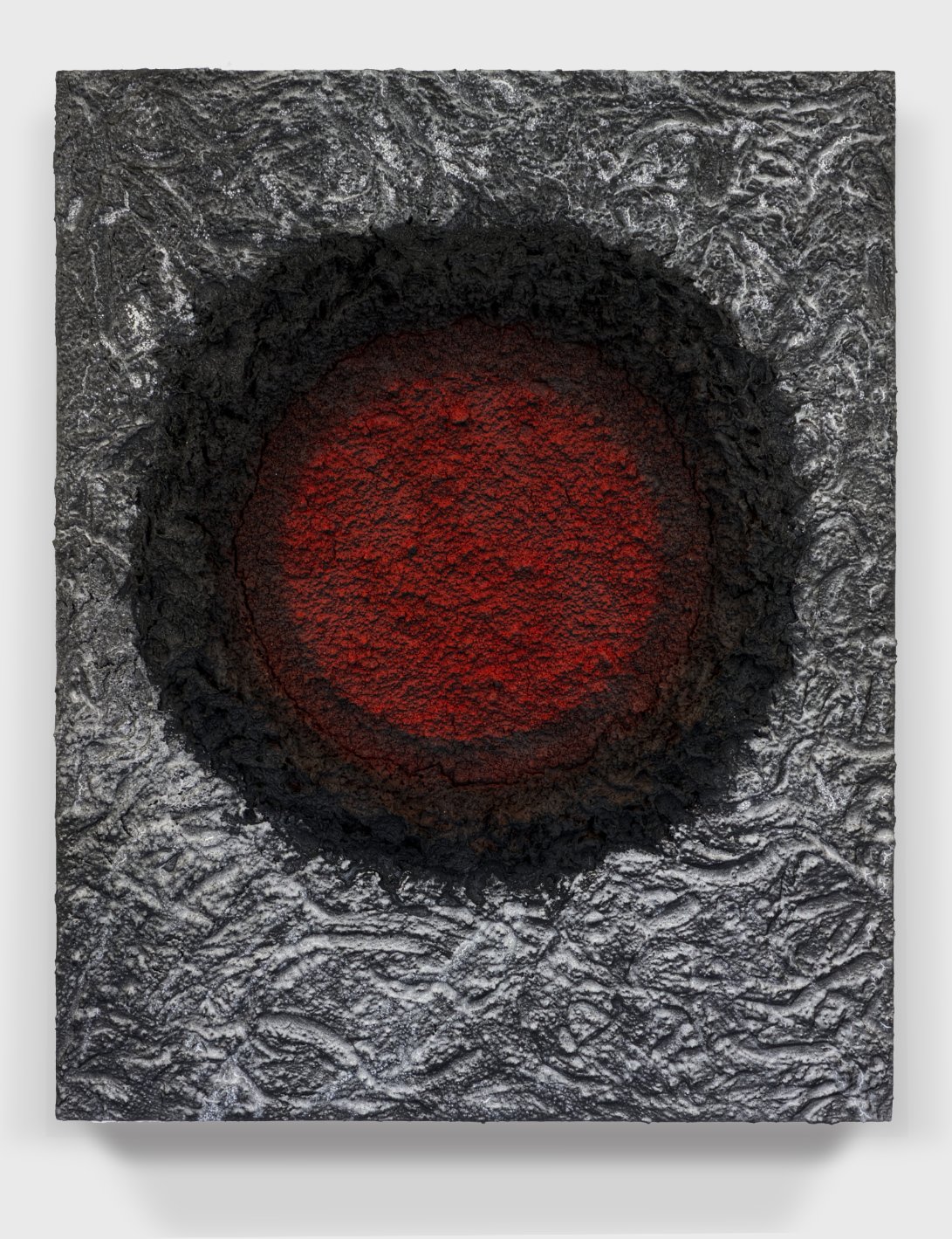   Painting#72, 2022  
Oil paint, acrylic enamel, (PVA) resin, and sawdust on a wooden panel.  (26 x 33 x 2 in.)  