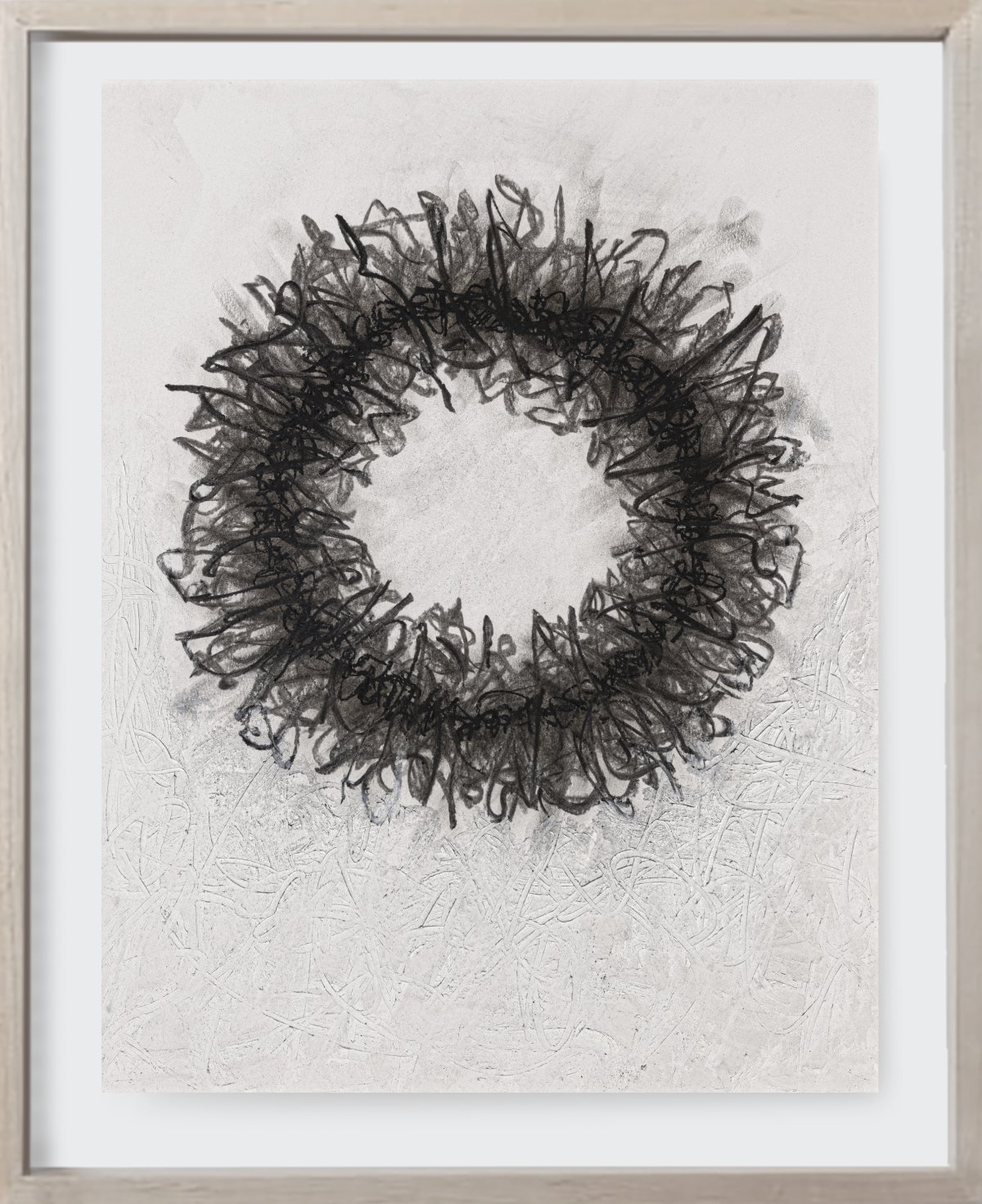   On Paper#57, 2020  
Acrylic enamel, charcoal, and pastel on archival paper. (19 x 24 )    Unframed 
