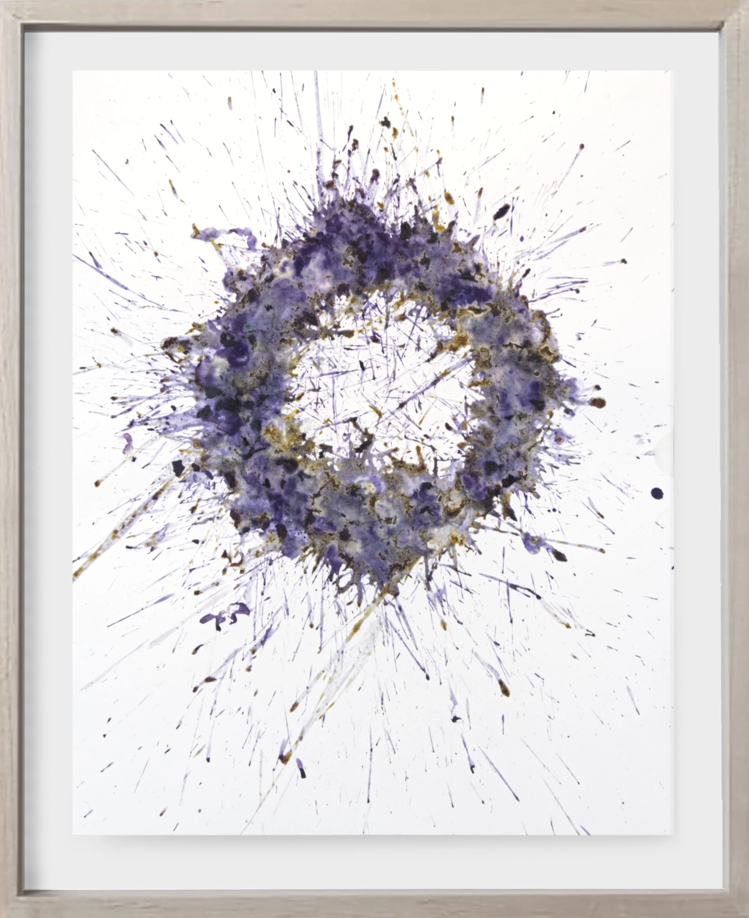  BlueBerry#177, 2025  
Crushed blueberries on archival paper. (19 x 24 )   Unframed    