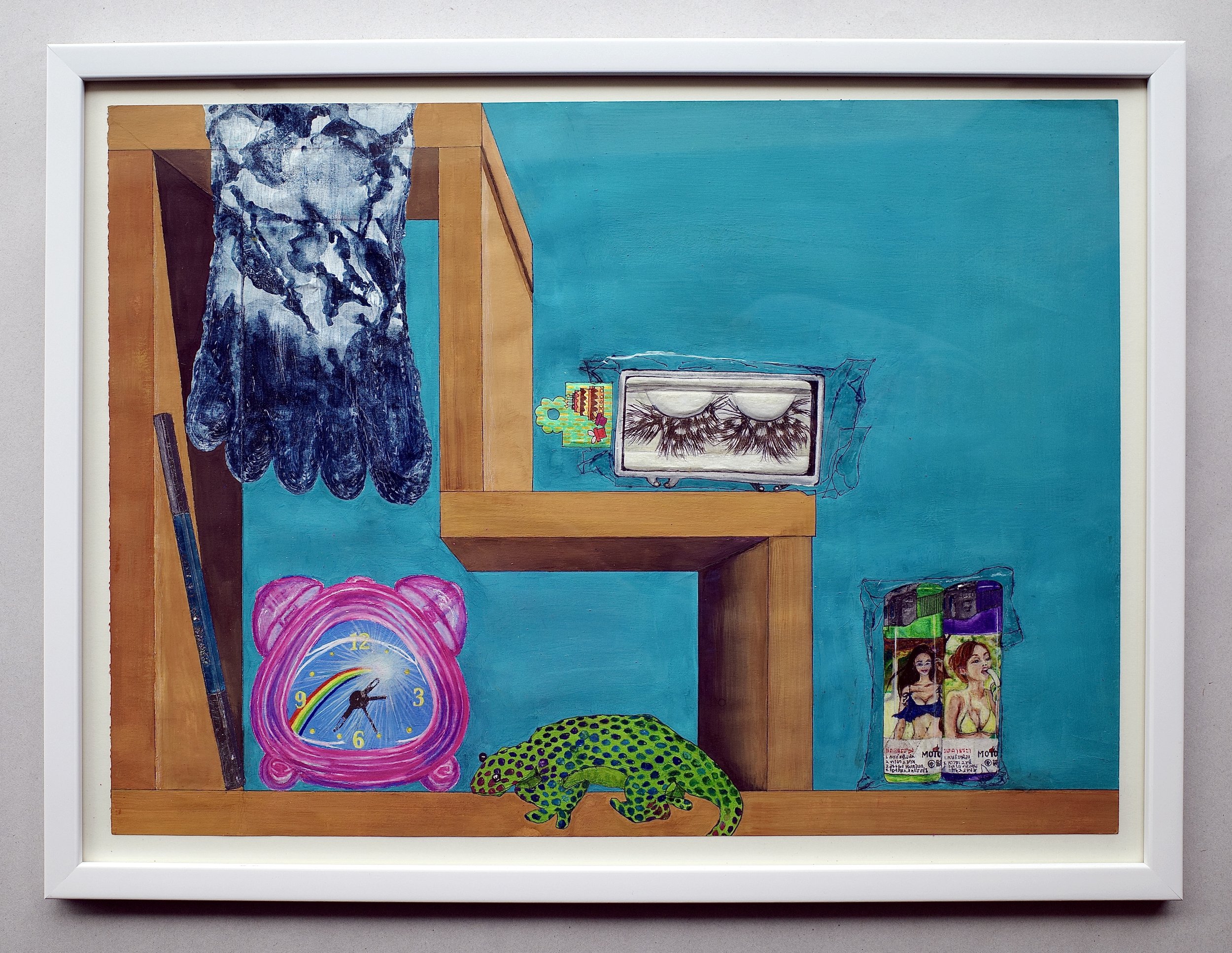 Asian Babes, Feather Lashes, Indigo Toe Socks, Clock to Happiness 