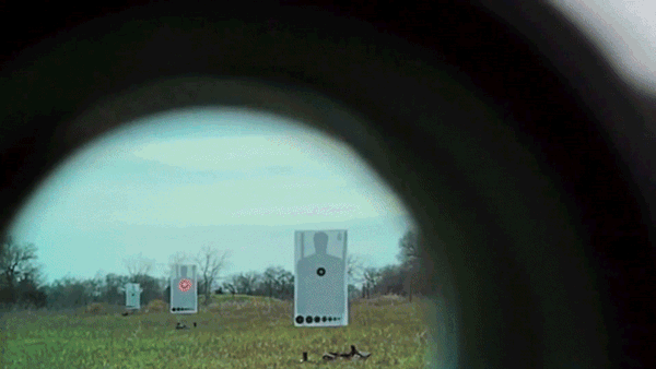Parallax is when the red dot moves because the dot and shooter’s eye are not centered in the optic’s field-of-view. Click to enlarge.