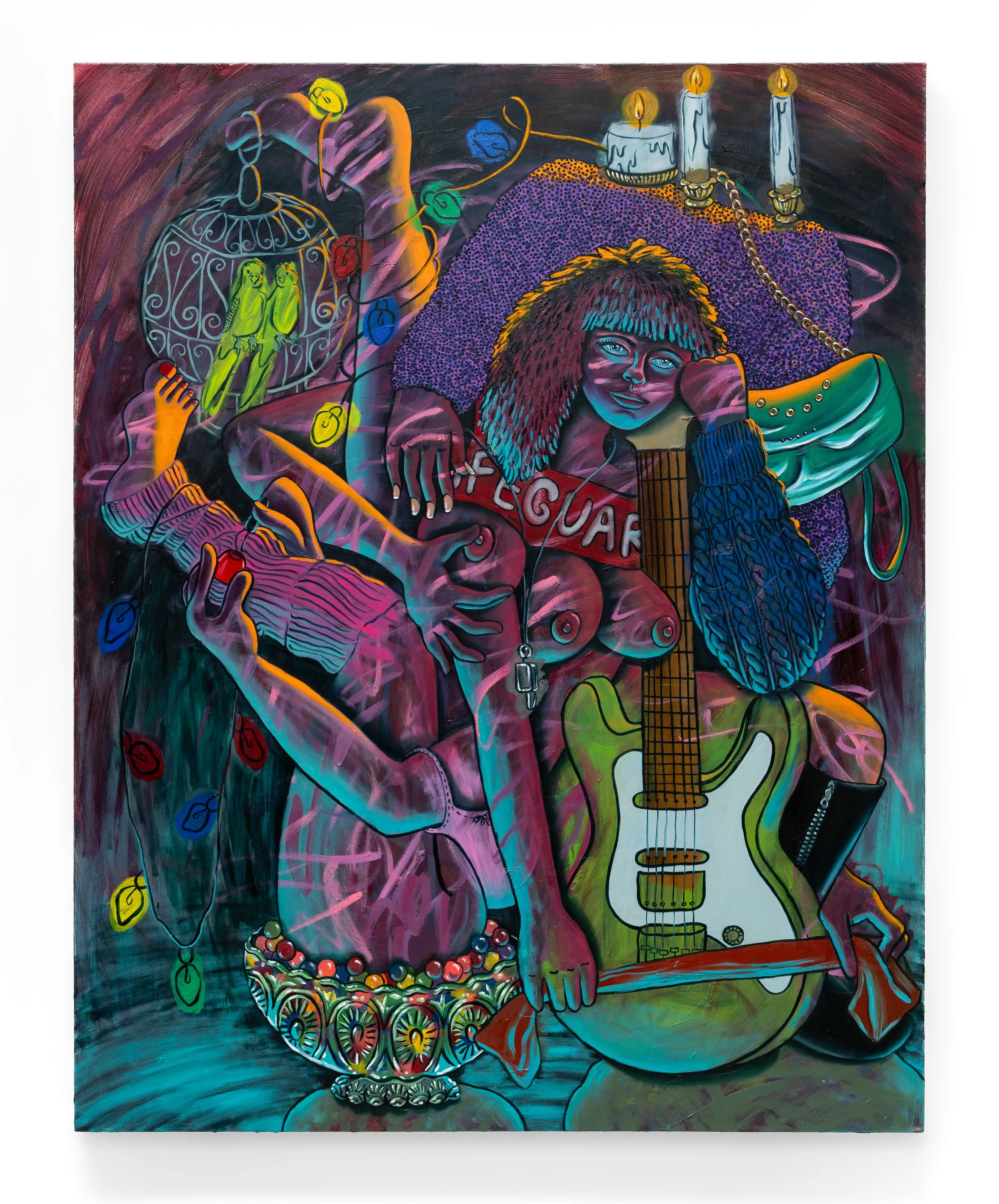  Grotto Girl. Oil on canvas, 60×48 inches, 2026. 