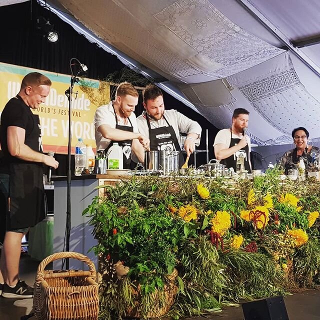 Having a fantastic time @womadelaide 😎 We've just finished on Taste the World stage cooking Cullen Skink and Mince &amp; Tatties! 'Rura accept no responsibility for any food related illnesses. Ever.' 🐕🦓 #rura10 #womadelaide #australia #folk #trad 