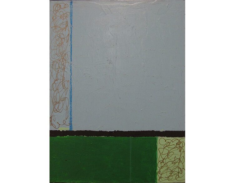 Gerald Jackson Blue Green INB-22, 1989 Acrylic on canvas. 24 x 18 in 