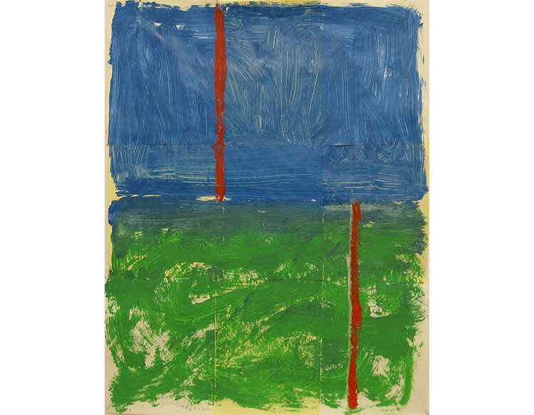  Gerald Jackson Blue Green INP-41, 2020 Acrylic on paper. 31 1/2 x 23 5/8 in 