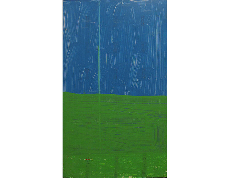  Gerald Jackson Blue Green INH-21, ca.2019 Acrylic on board. 34 x 20 1/4 in 