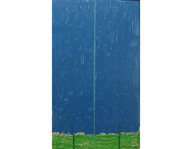  Gerald Jackson Blue Green INH-31, ca.2019 Acrylic on board. 34 x 20 1/4 in 