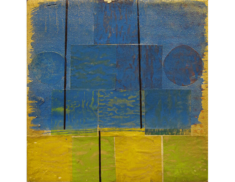  Gerald Jackson Blue Green INA-13, ca.1980 Acrylic on canvas. 8 x 8 in 