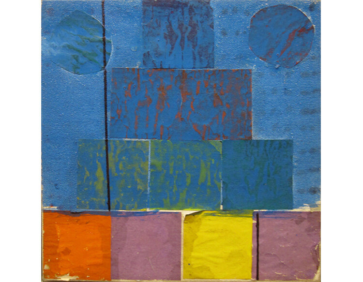  Gerald Jackson Blue Green INA-14, ca.1980 Acrylic on canvas. 8 x 8 in 