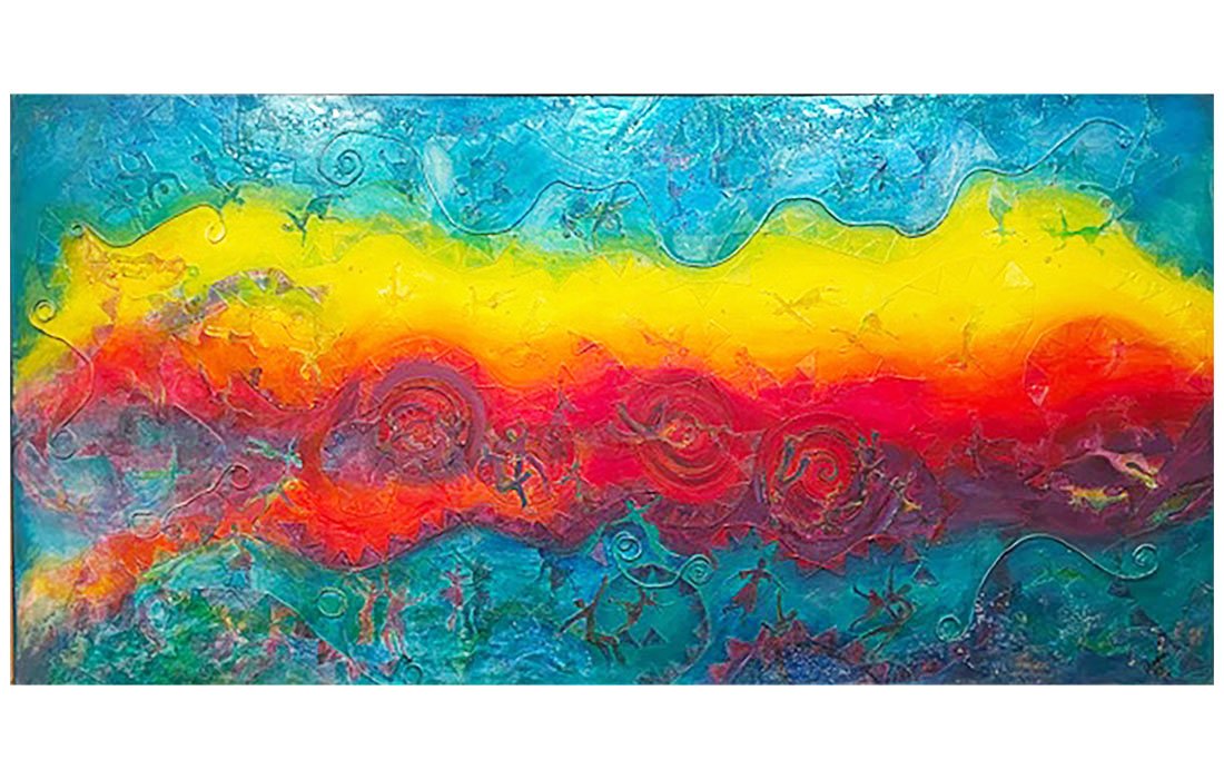  Charlotte Ka Dance and Celebrate Life. 2012 Mix Media on canvas 60 x 120 inches 