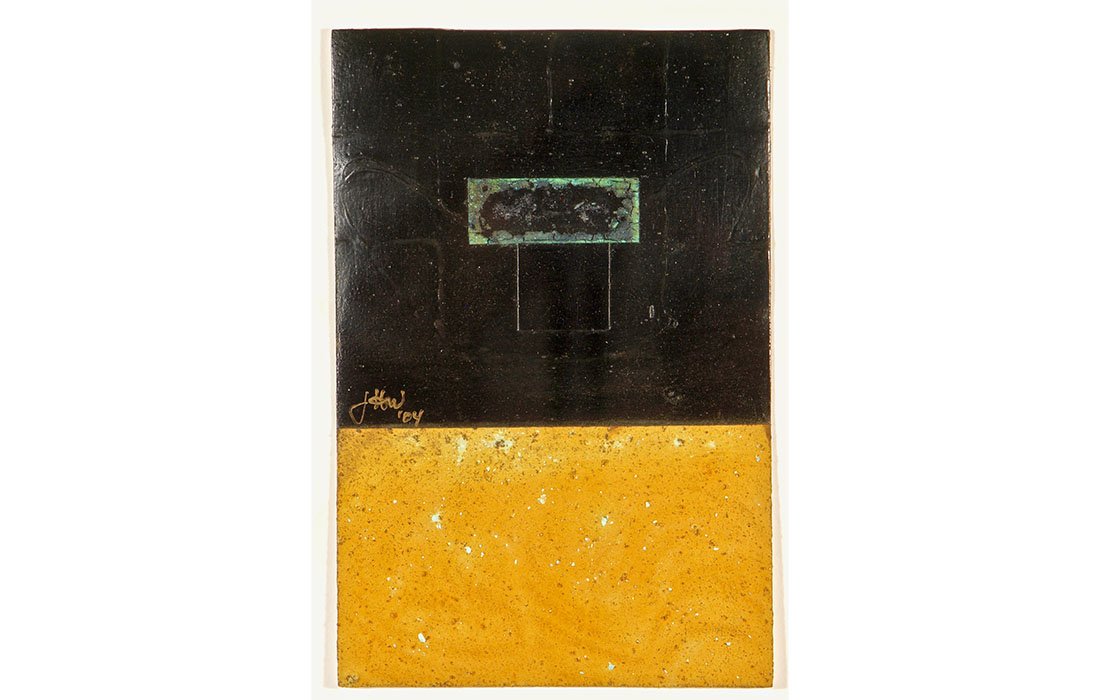  Jack H. White Dark Matters and Entropy # 40, 2004 Mixed Media, embossed mastic plaster 6 x 4 inches | Frame: 15.25 x 12.25 inches 