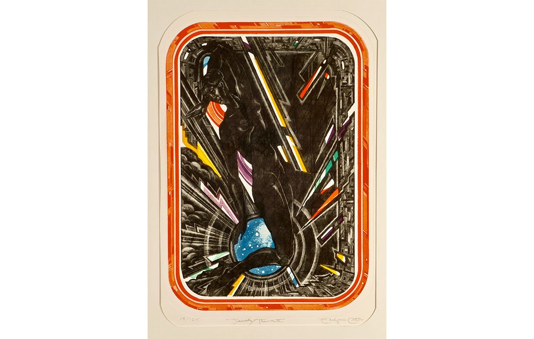  Eldzier Cortor Jewels / Theme III, 1985 Color mezzotint (13 / 125) 23.75 x 16.75 inches | Frame: 30.25 x 2.25 inches 