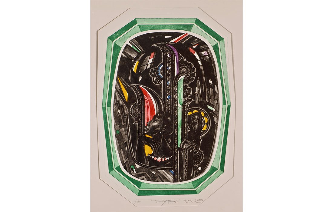  Eldzier Cortor Jewels / Theme I, 1985 Color mezzotint (8 / 125) 23.25 x 16 inches | Frame: 30.25 x 24.25 inches 