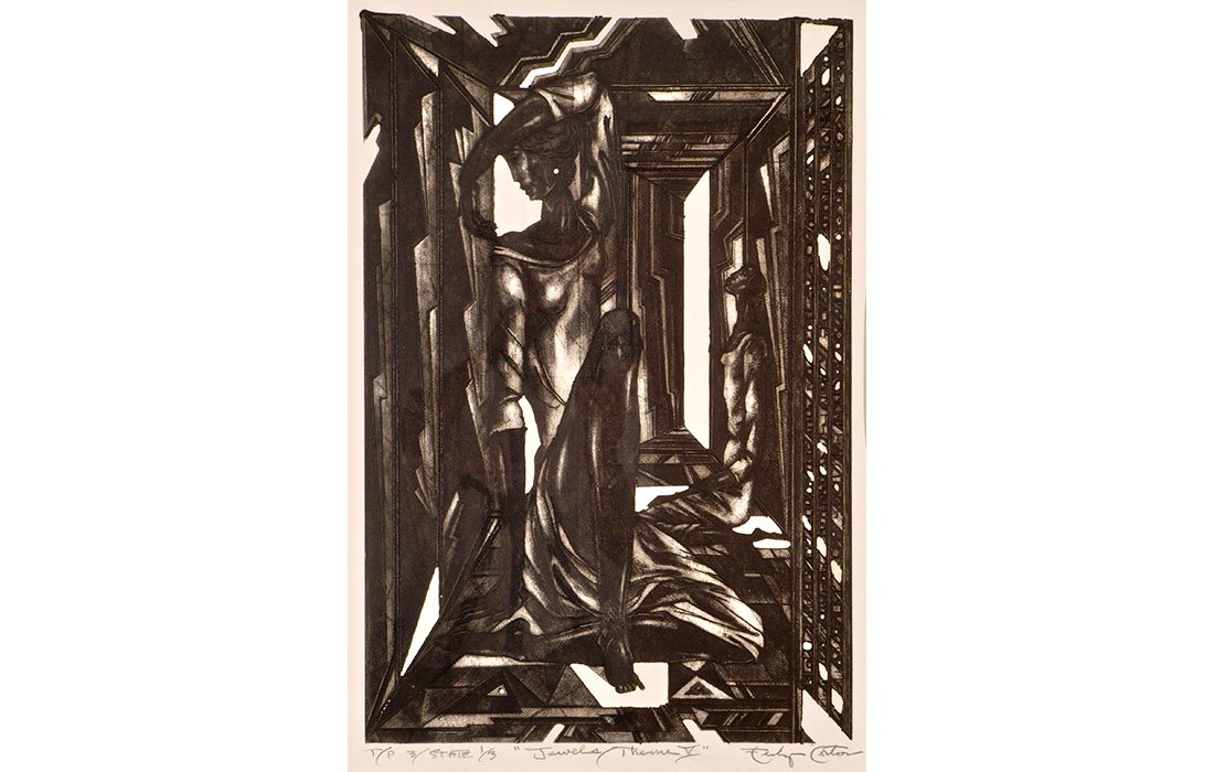  Eldzier Cortor Jewels / Theme V, 1985 Mezzotint (T / P 3 State (1 / 3) 20.5 x 13 7/8 inches | Frame: 29.25 x 22.25 inches 