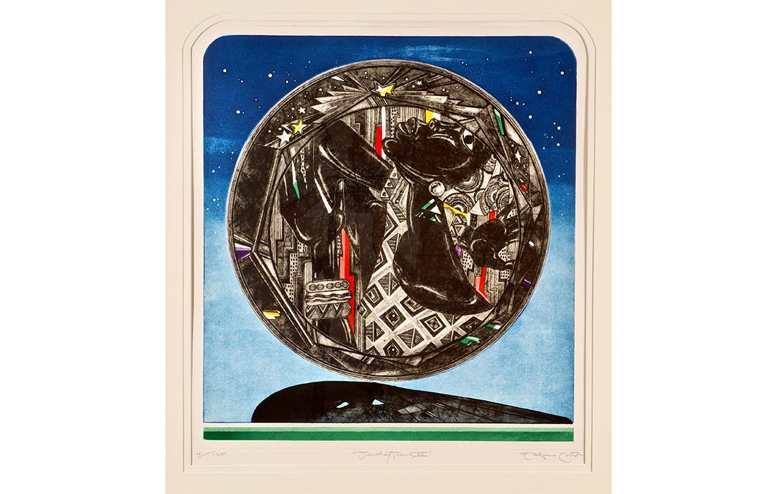  Eldzier Cortor Jewels / Theme VII, 1985 Color mezzotint (4 / 125) 23.5 x 21.75 inches | Frame:35.25 x 30.25 inches 