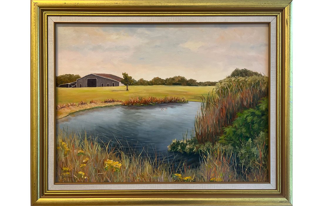  Squam Swamp View with Barn, Nantucket, 2002 Oil on canvas. 22 1/4 x 28 1/4 inches 