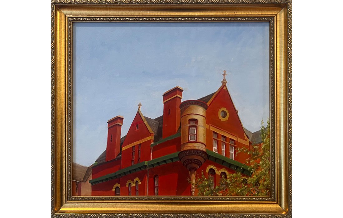  Red House, Harlem, NYC, 2006 Oil on canvas. 19 1/2 x 21 1/2 inches&nbsp; 
