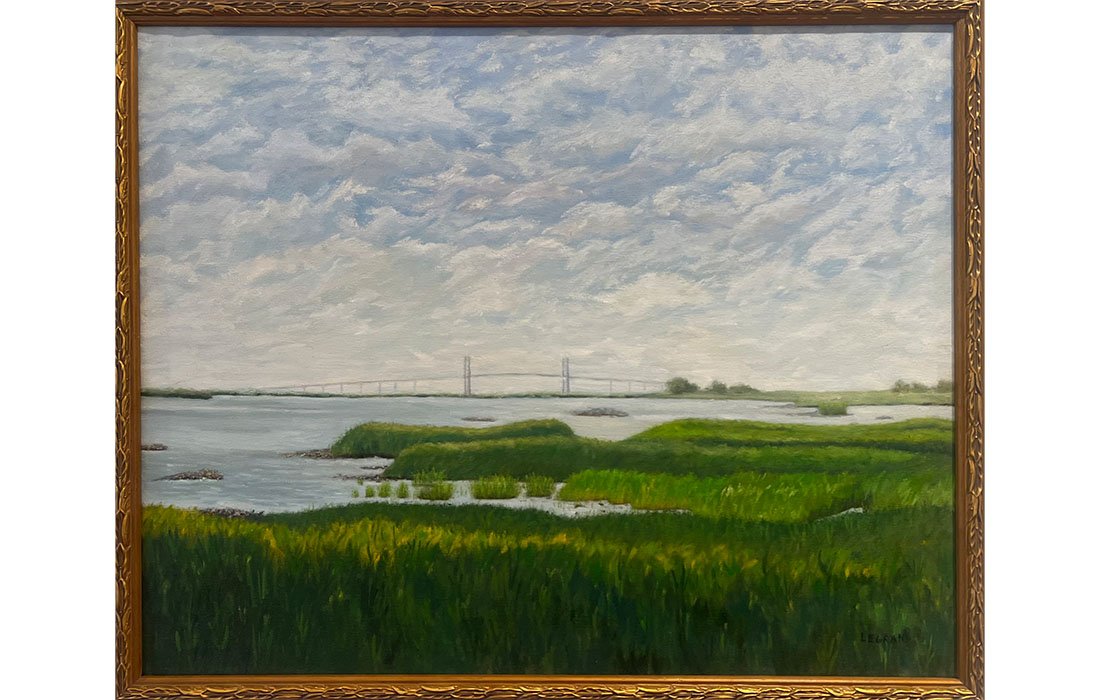  View of Sidney Lanier Bridge from Jekyll Island, GA, 2007 Oil on canvas. 26 1/8 x 32 inches 