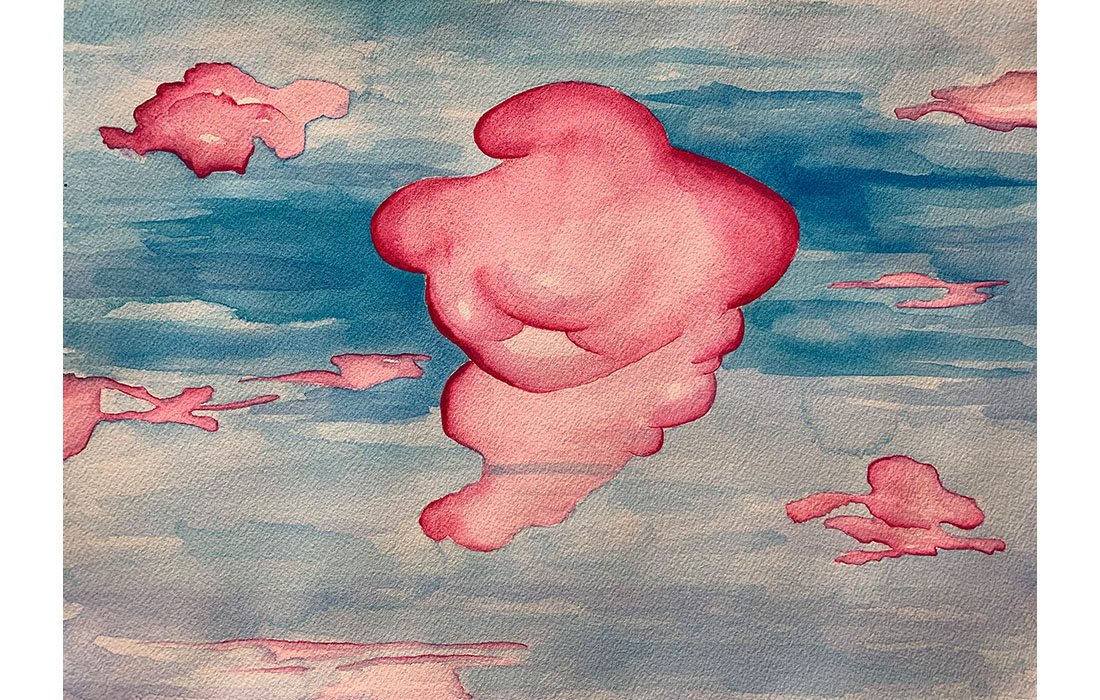  Plumpfy, 2019 Watercolor on paper mounted on canvas 10 x 14 inches 