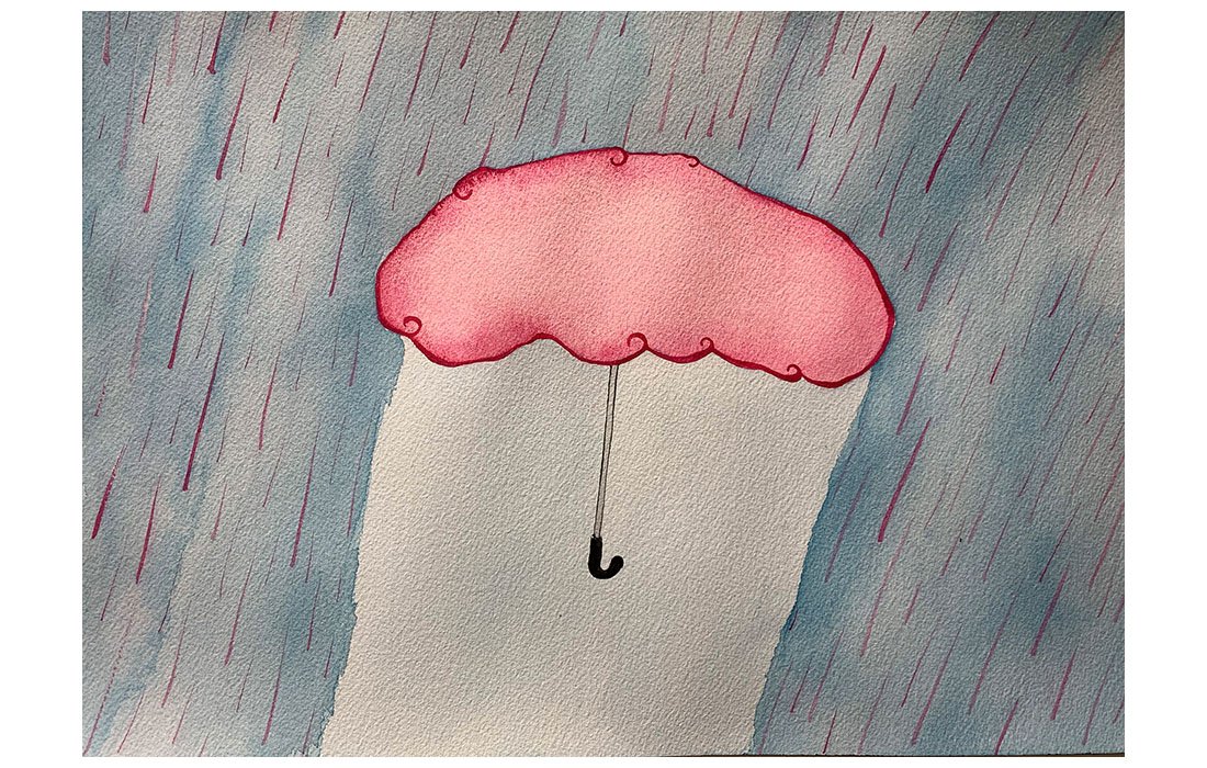  Brella, 2019 Watercolor on paper mounted on canvas 10 x 14 inches 