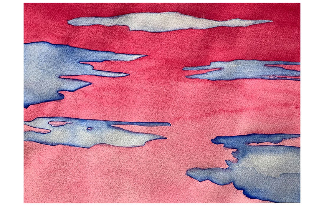  Inversions, 2019 Watercolor on paper mounted on canvas 10 x 14 inches 