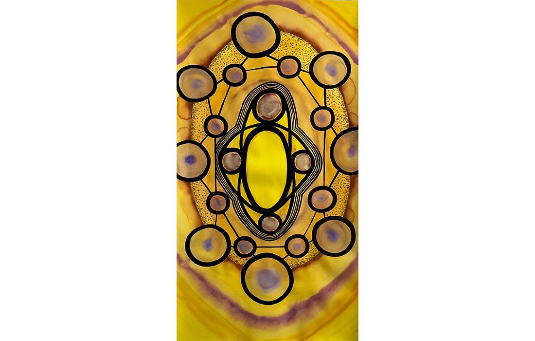  Yellow Space, 2022 Gouache on paper mounted on canvas 25 3/4 x 51 3/4 inches 