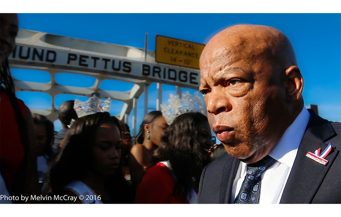   Melvin McCray . Congressman John Lewis, 51st Anniversary of Bloody Sunday, Edmund Pettis Bridge, Selma, AL, 2016 