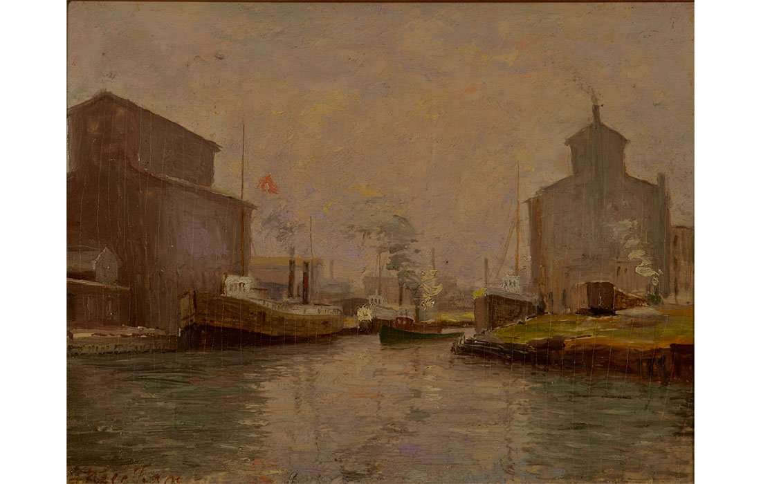  James Bolivar Needham Chicago Waterfront, August 17, 1903 Oil on board 9 1/2" x 12 1/4" 