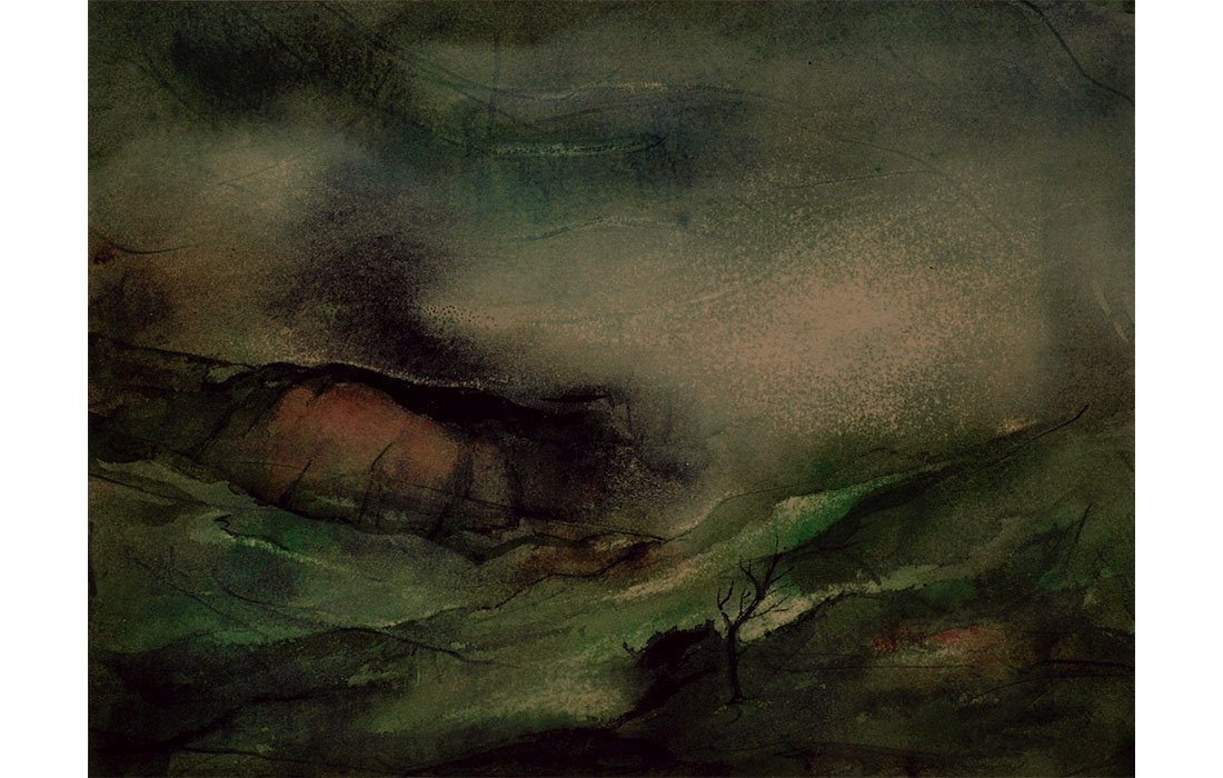  Wilmer Jennings Untitled (Mysterious Landscape), ND Watercolor 8 3/8" x 11 1/4" 