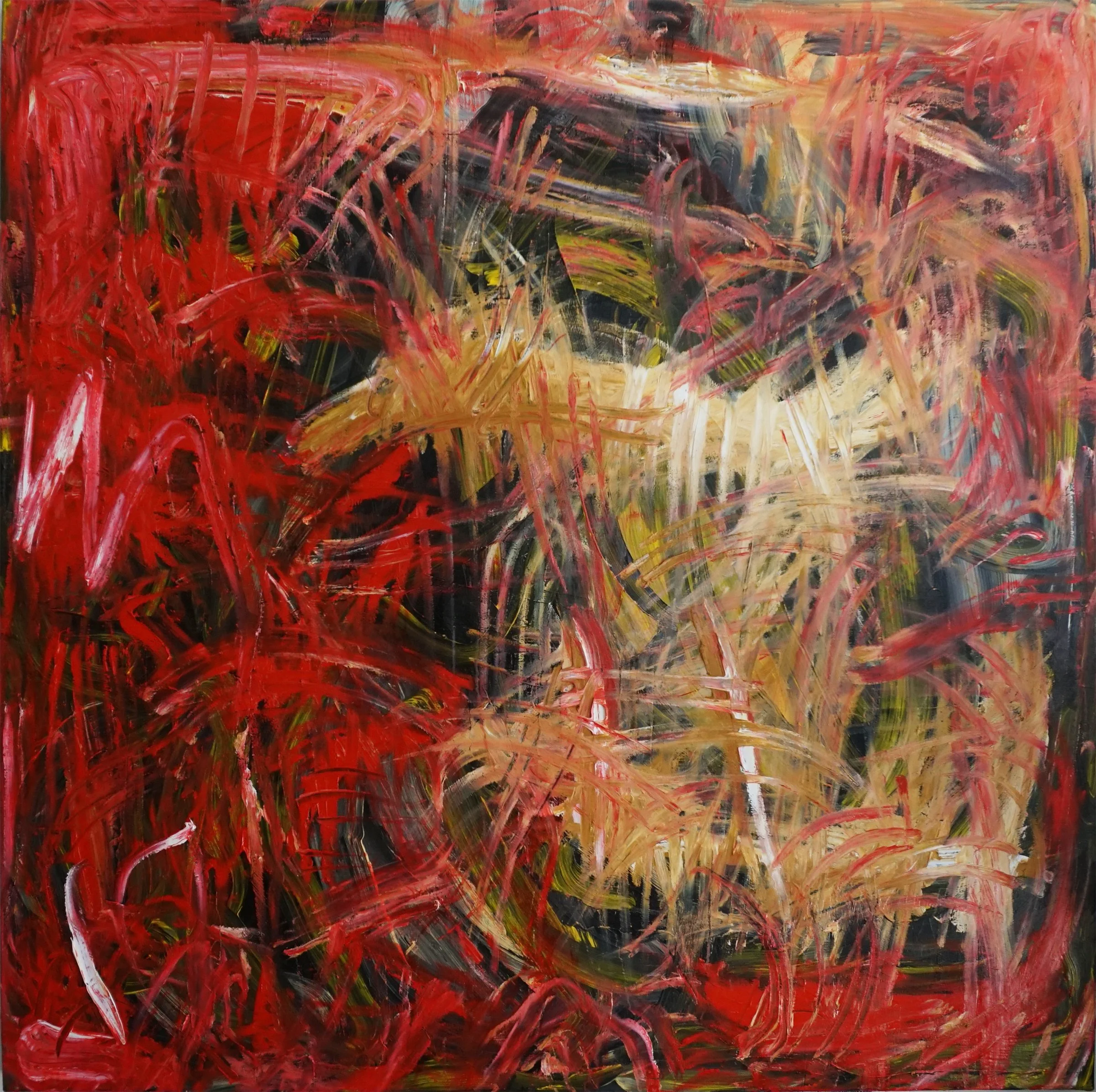 The Sublimation, 2024 - 2025 Oil, oil stick and acrylic on canvas. 48” x 48”