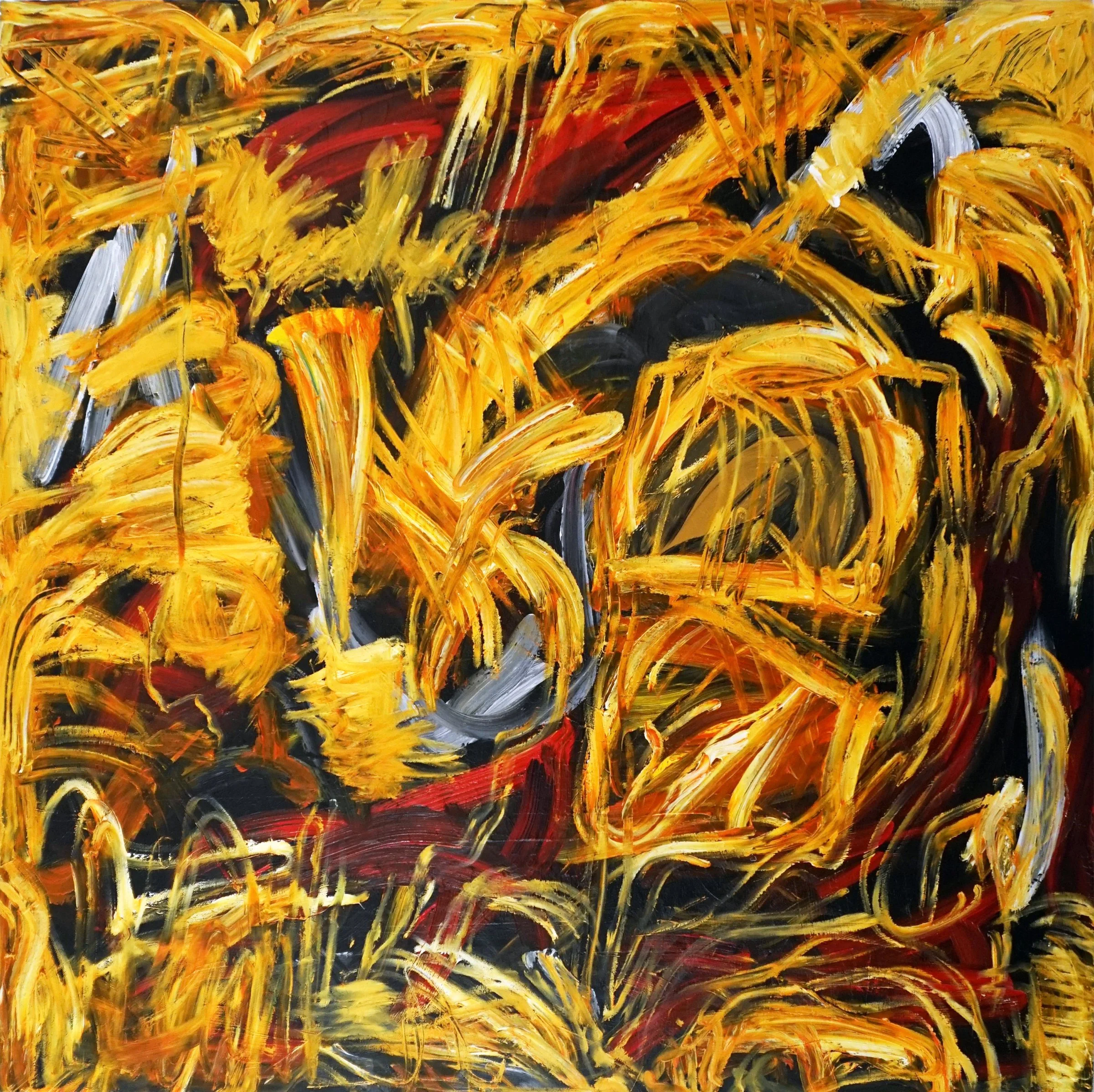 Into the Mystic, 2024 - 2025 Oil, oil stick and acrylic on canvas. 60” x 60”