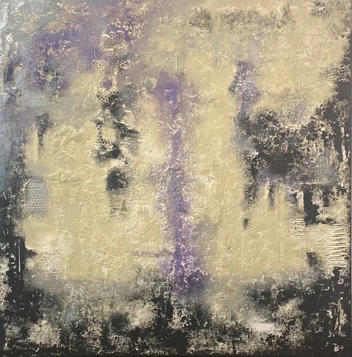 The Perfect Melody Over a Dope Beat, 2025 Mixed Media on a gallery wrapped stretched canvas 36” x 36” 