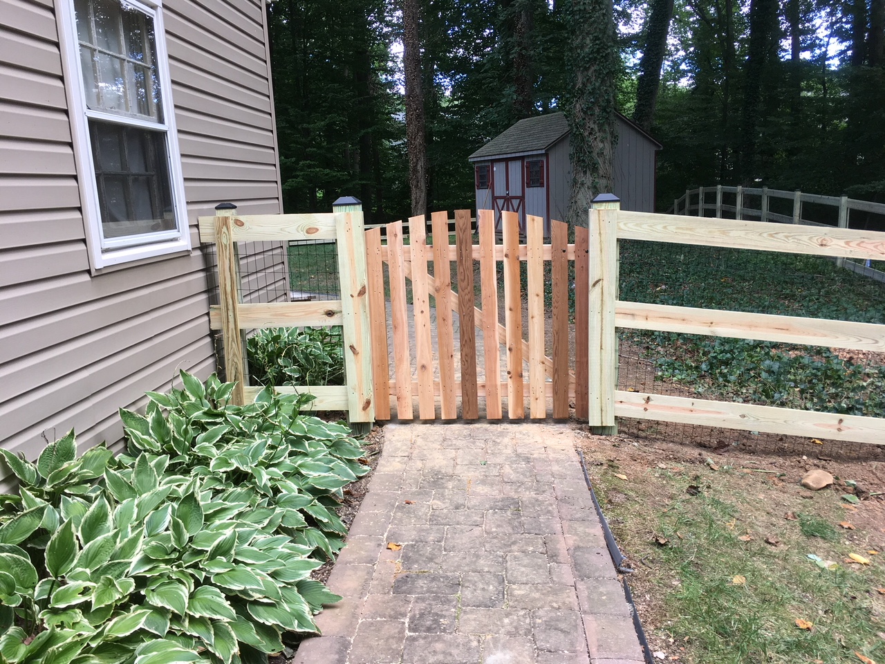 Paddock with Arched Western Red Cedar Gate 