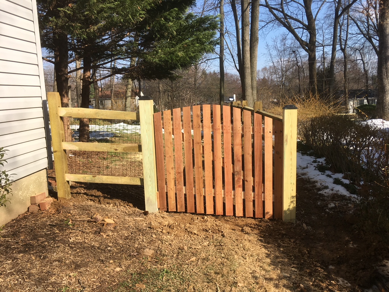 Split Rail with Arched Cedar Gate 