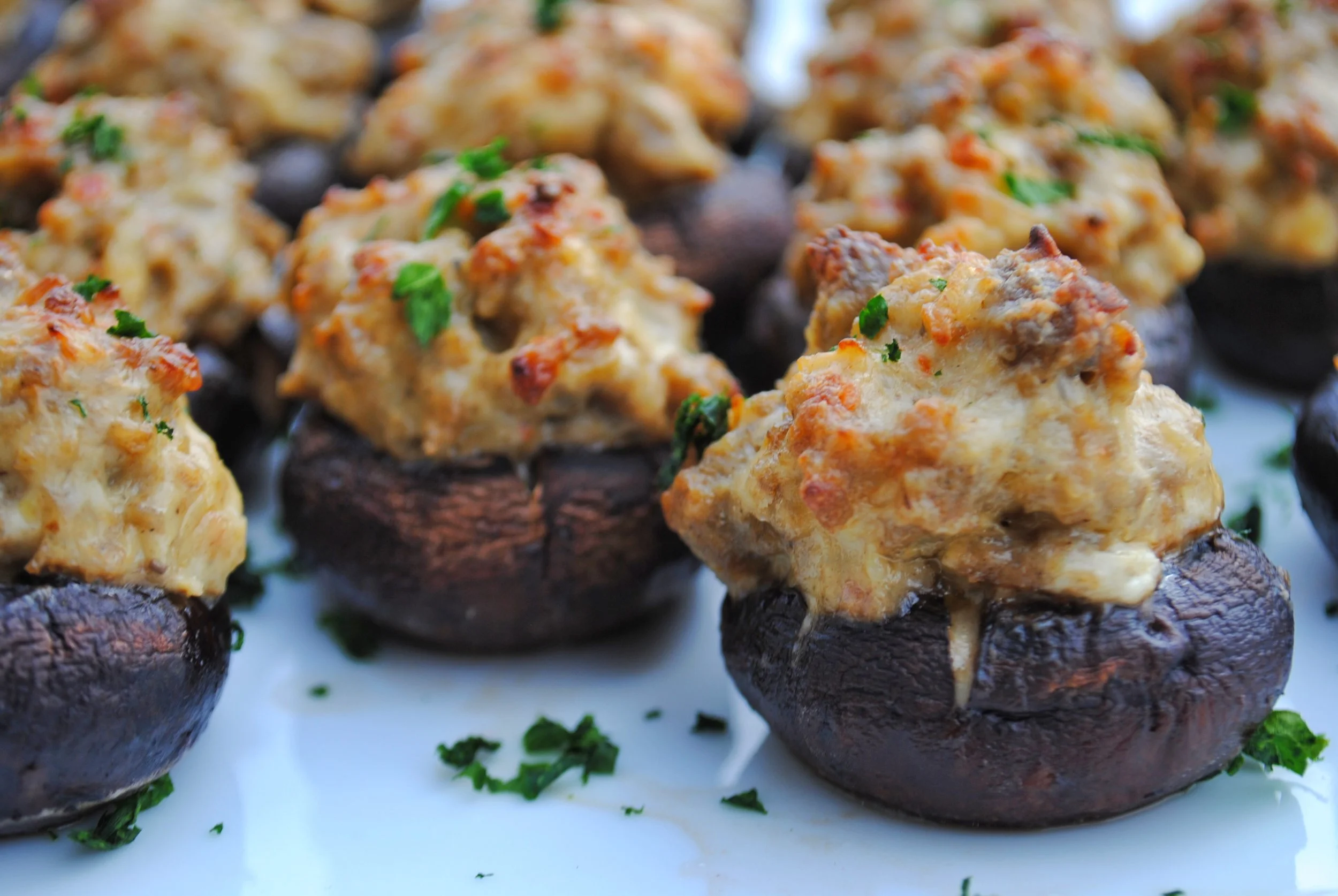 Turkey Sausage Stuffed  Mushrooms