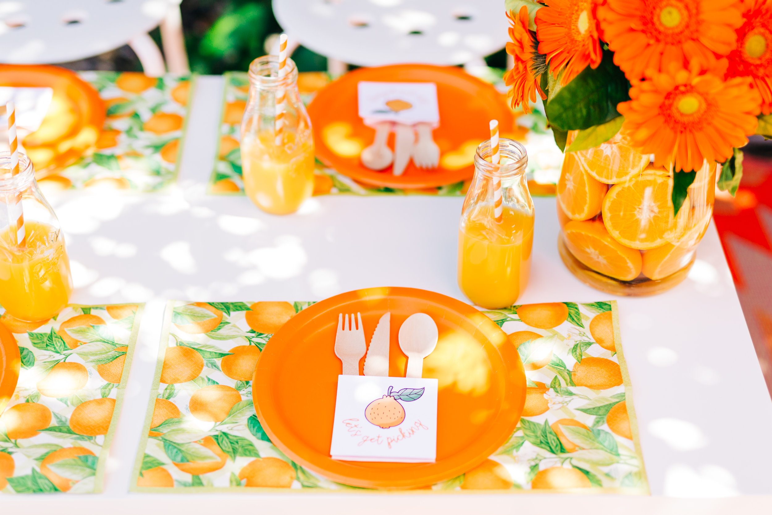 Orange picking party table setting. Citrus birthday party 8.jpg