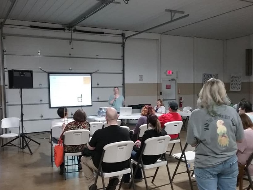 Dr. Winkle-Blair updating bird research.