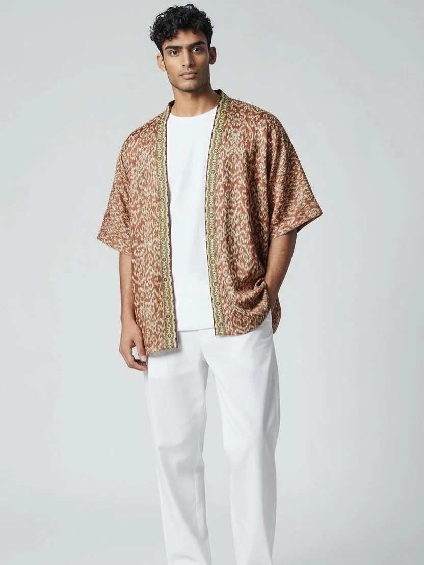 Where timeless craft meets effortless style.
The Amani Kimono Shirt blends earthy ikat patterns with a relaxed modern silhouette - made for those who carry calm confidence wherever they go.

 #EffortlessElegance #ConsciousLuxury

.
.
.
.
.
.
#origino