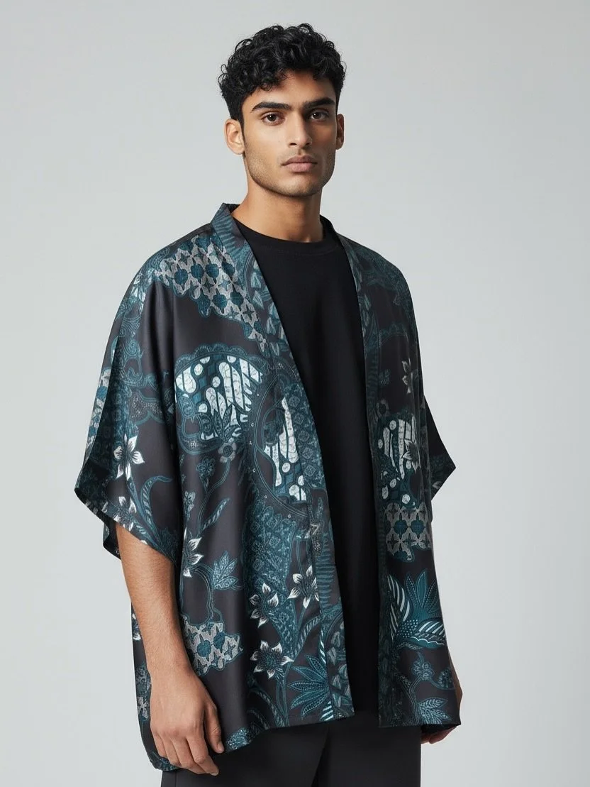 Winter layers don&rsquo;t have to be dull.
Meet the SUVA kimono shirt - your shortcut to adding depth, color and an island-state-of-mind to an otherwise dark seasonal wardrobe.
Pair it with blacks, greys or tailored trousers for an instant lift.
Limi