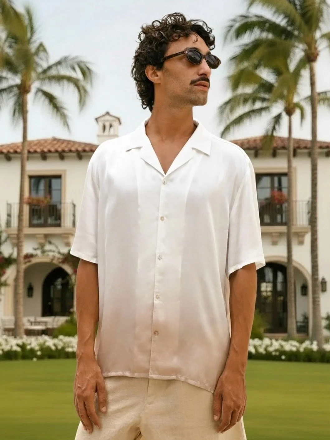 Stepping into the summer season in flow and gentle movements just like our Solaya shirt.

Crafted from FSC-certified viscose satin, known for its smooth, light touch and refined drape. Hand-dyed in Bali to achieve a delicate biscotti beige gradient, 