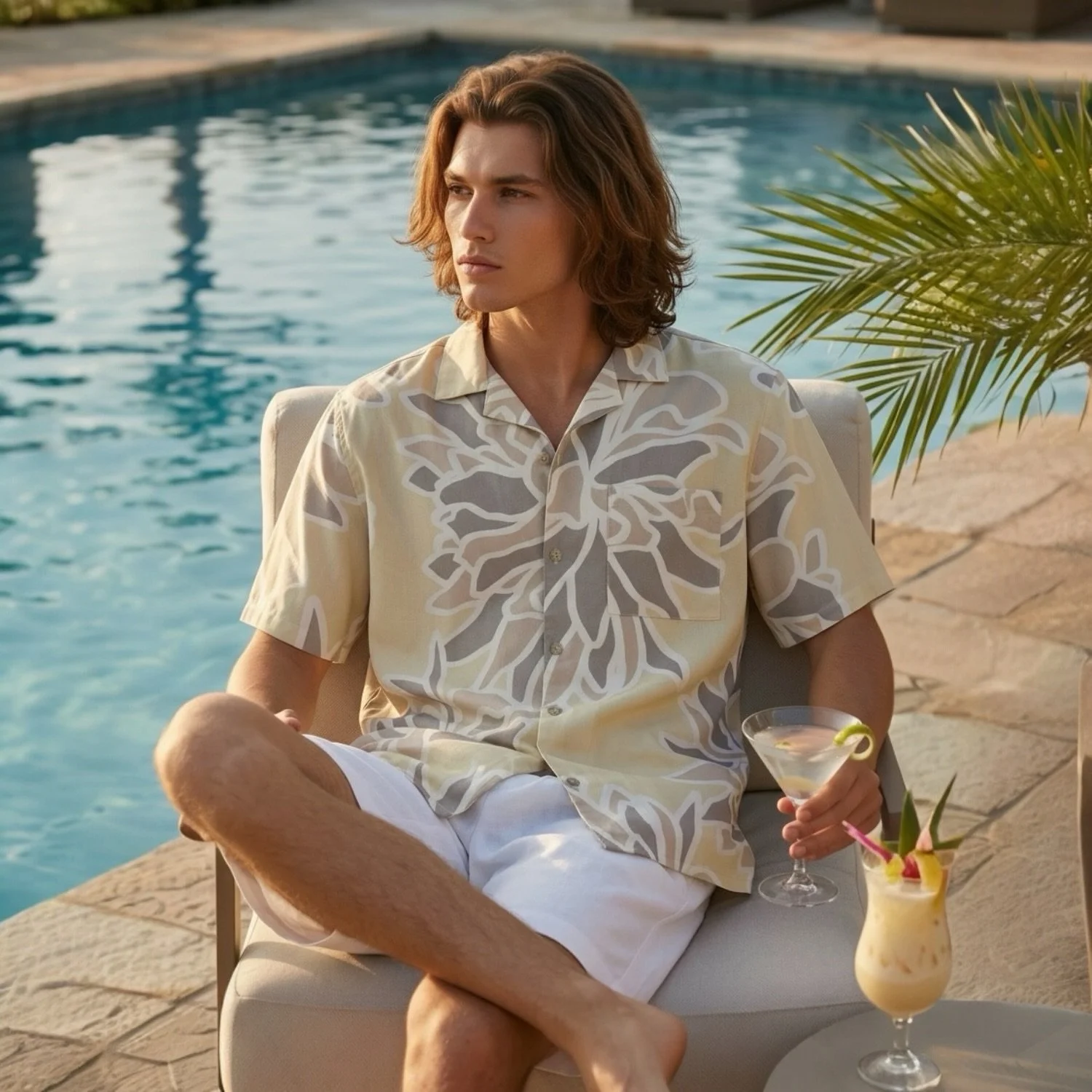 Poolside, unhurried. The NIHAU shirt, cut in lightweight cotton and released in a limited edition for long summer days and warm nights.
.
.
.

#OriginOfHearts #CottonShirt #LimitedEditionFashion #LuxuryResortwear #MensResortStyle