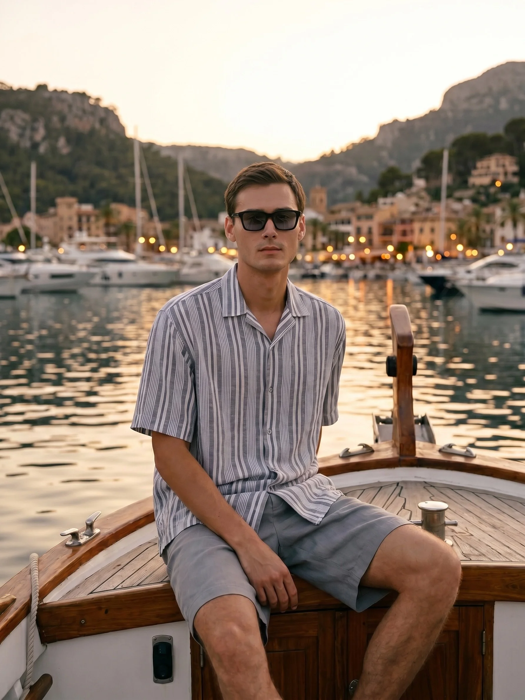 The NIMA shirt, cut in breathable cotton with nautical blue stripes - made for golden evenings in Port de S&oacute;ller and summers that move at sea pace.
.
.
.
.
.

#OriginOfHearts #NimaShirt #MensResortwear #CottonShirt #MallorcaStyle