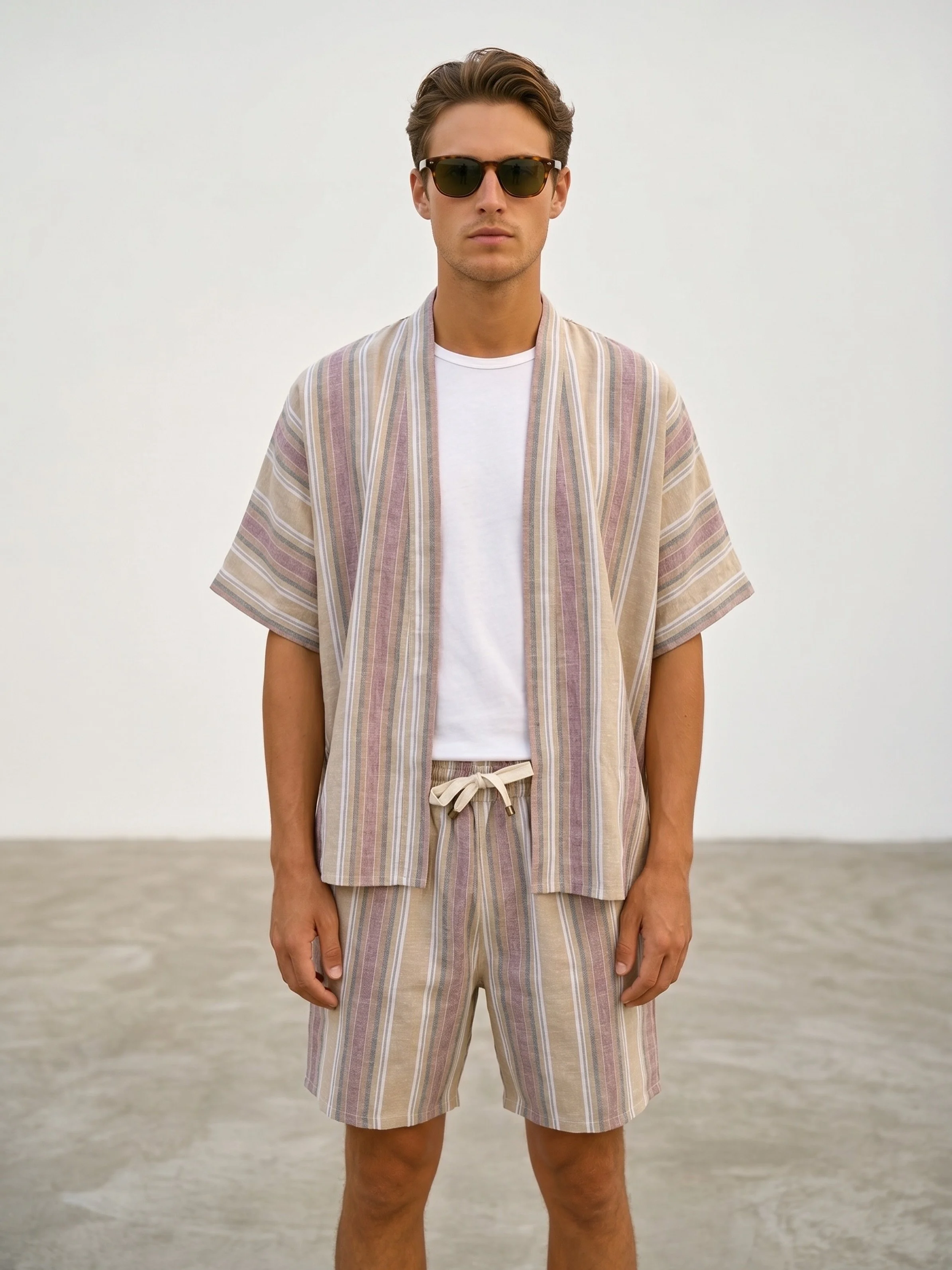 Hemp &amp; Organic Cotton - our Arden nautical stripes set come in neutral pastels and a special natural fabric that&rsquo;s a tiny bit warmer for your Autumn escapades ☀️
.
.
.
#menslook #originofhearts #mensshirts #hempfashion #mensstyle