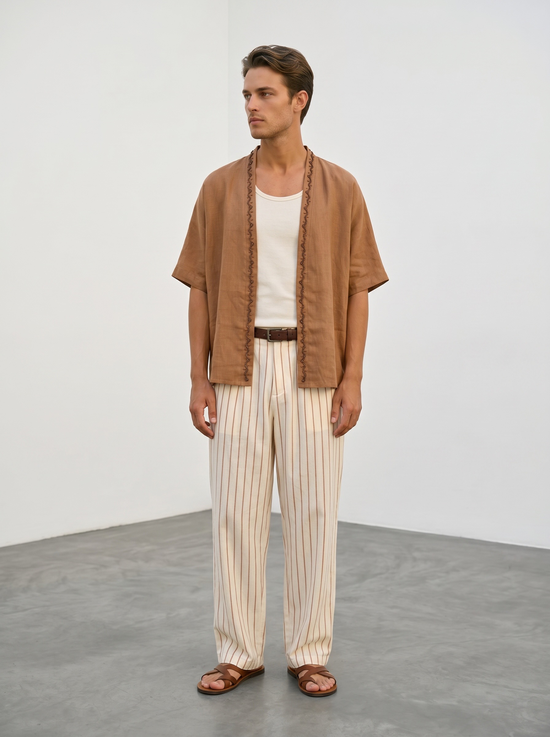 Dune Hand embroidered kimono shirt