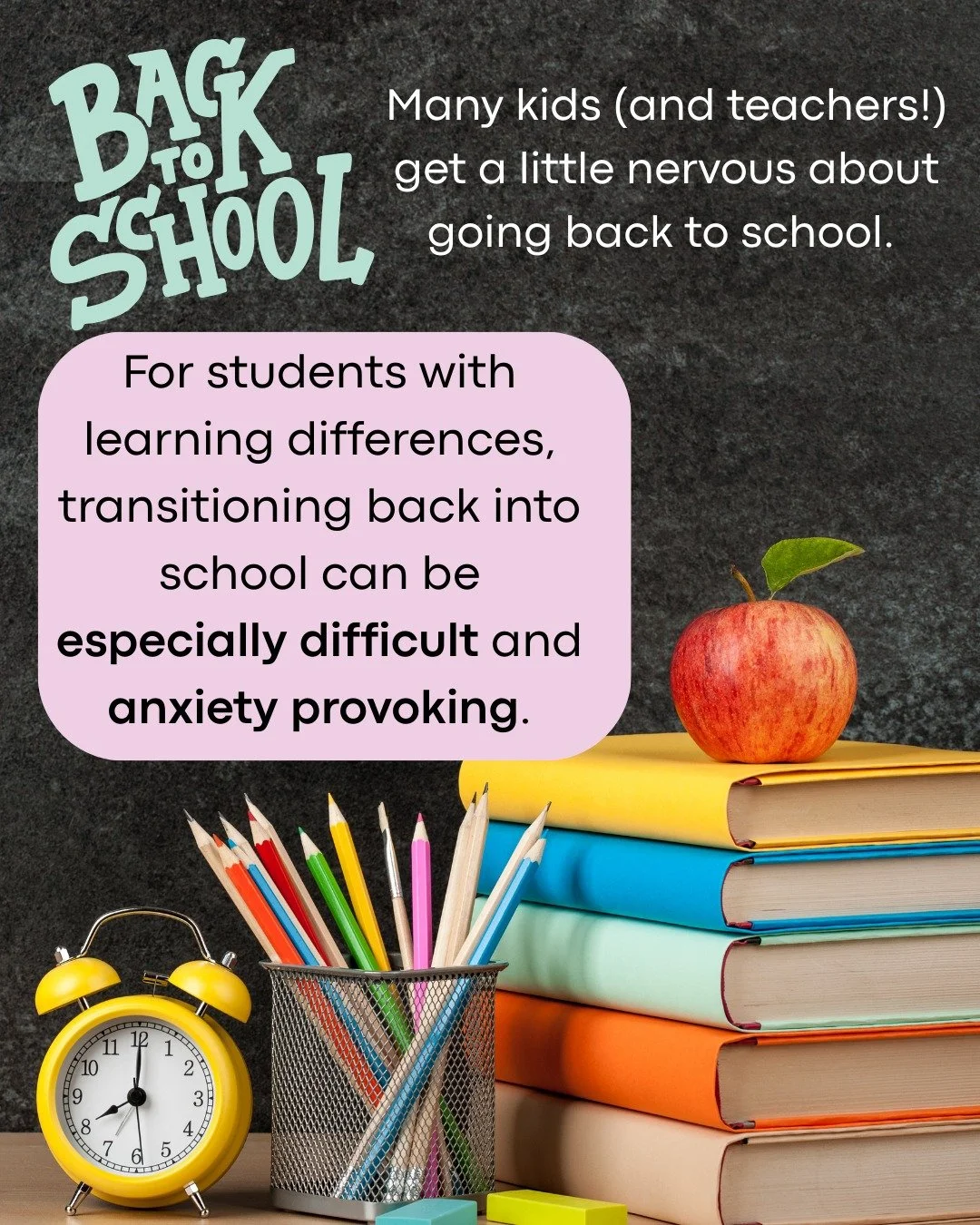 &quot;Kids with anxiety and learning disabilities can face extra hurdles when heading back to school. Anxiety might show up as nervousness, trouble concentrating, or even physical issues like headaches. On top of that, having a learning disability ca