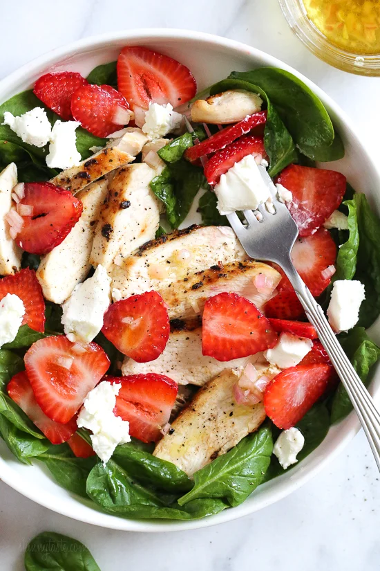 Chicken, Spinach & Strawberry Salad