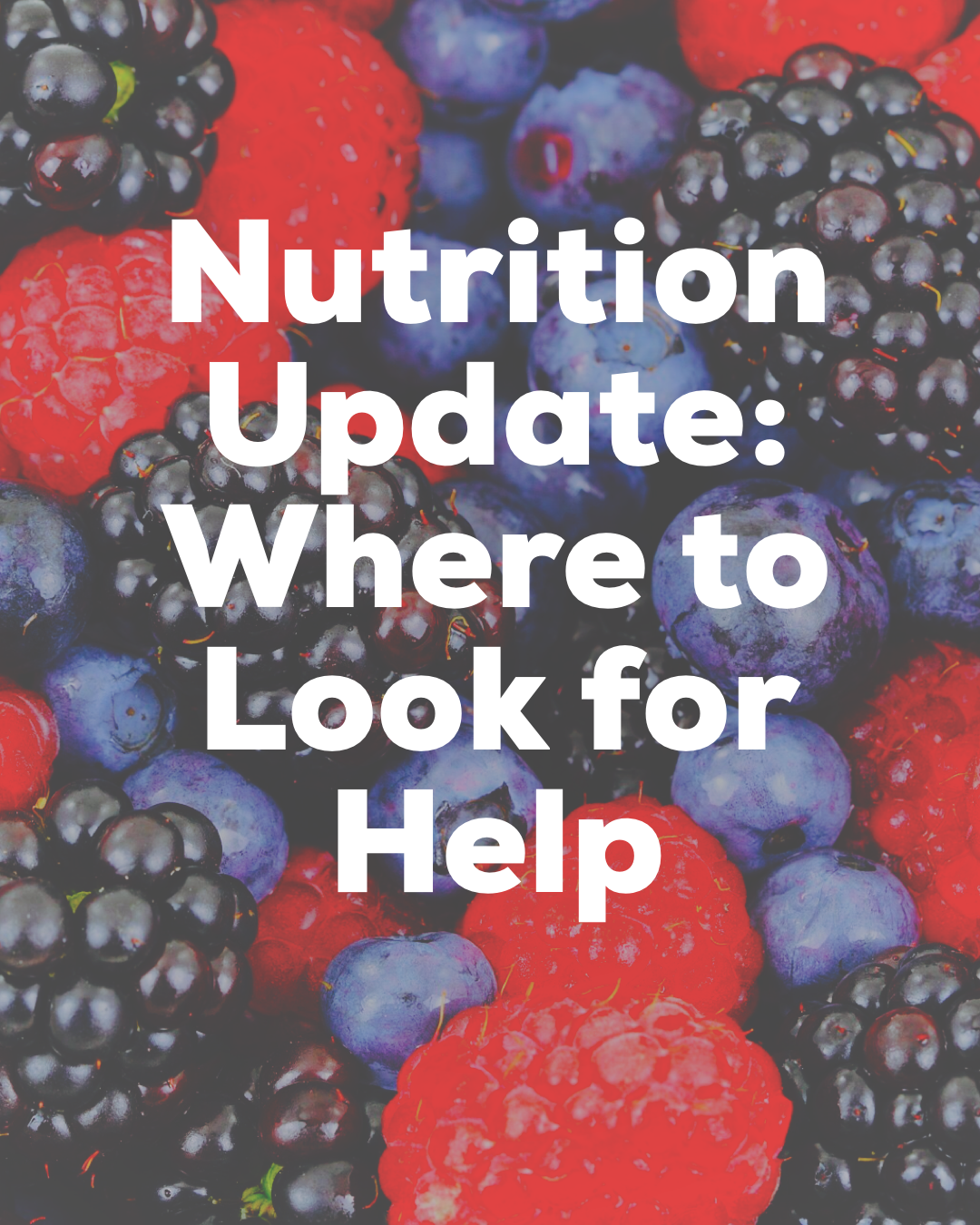 Nutrition Update: Where to Look for Help! 