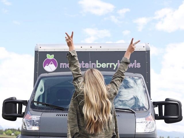 The Berry Mobile is off to Bozeman, Montana for @mountainberrybowlsbozeman Grand Opening! I-90 has never looked so fruity.⁣
⁣
|| Where the Amazon meets the mountains 💜||⁣
⁣
Open in Whitefish, Kalispell, Missoula, Bozeman, &amp; beyond! Check our web