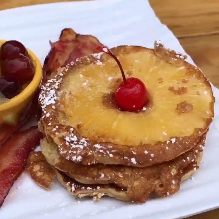 tangora terrace - pineapple upside down pancakes