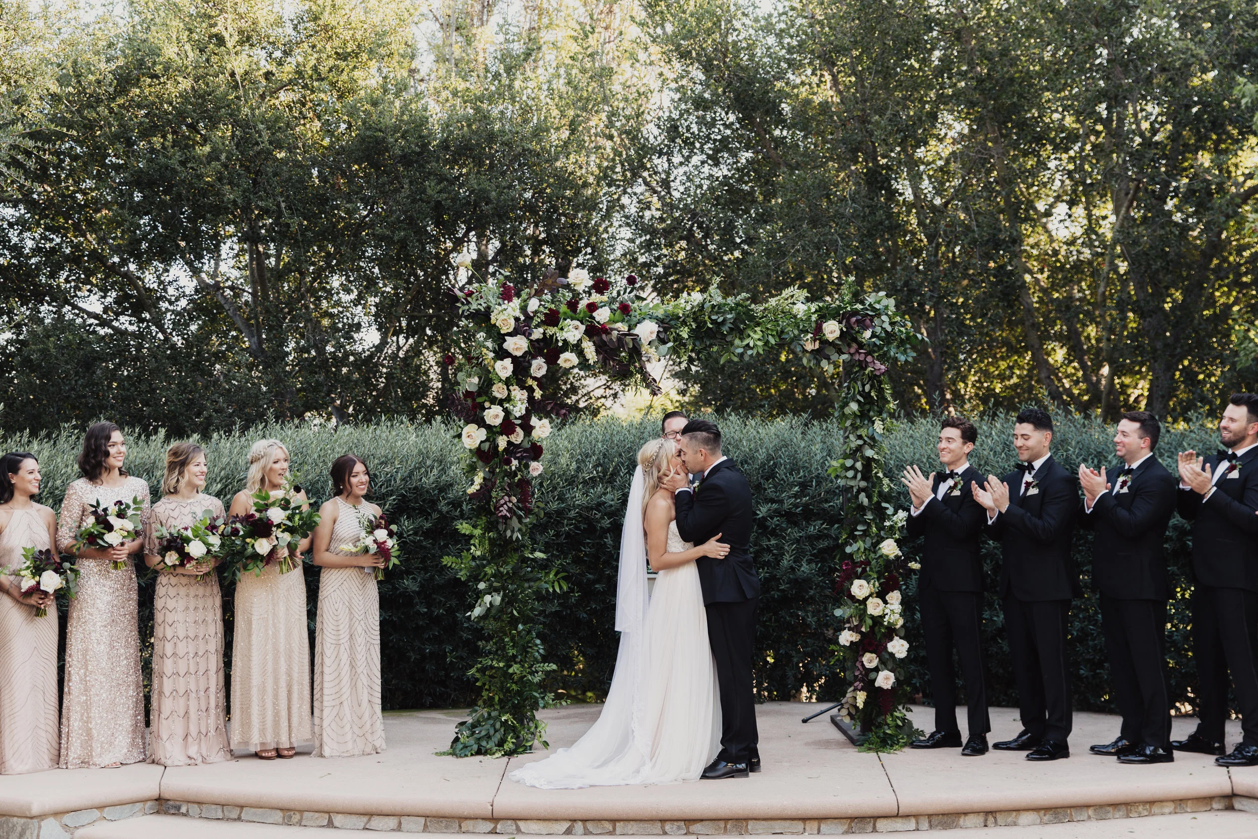 Ceremony set up in the shade